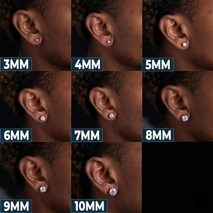 Unisex Classic round Moissanite Earrings 925 Silver for Women D Color VVS1 Moissanite round Earrings Fine Jewelry